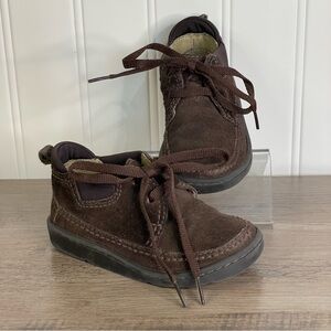 Baby Gap Toddler‎ sz 5 Brown Suede Leather Lace Up Shoes